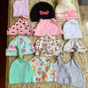 (13) Assorted Newborn Caps / Hats / Beenies